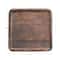 10&#x22; Natural Boho Square Hand Carved Wood Plate with Raised Edge